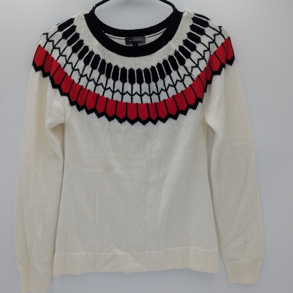 The Limited Wool Blend Fair Isles Sweater Cottagecore Knit Cabin Fall Winter